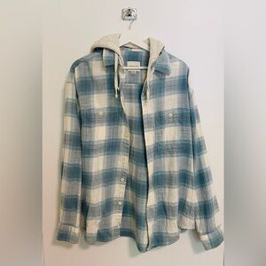 AMERICAN EAGLE OUTFITTERS Hooded Flannel Button Up - Size US M